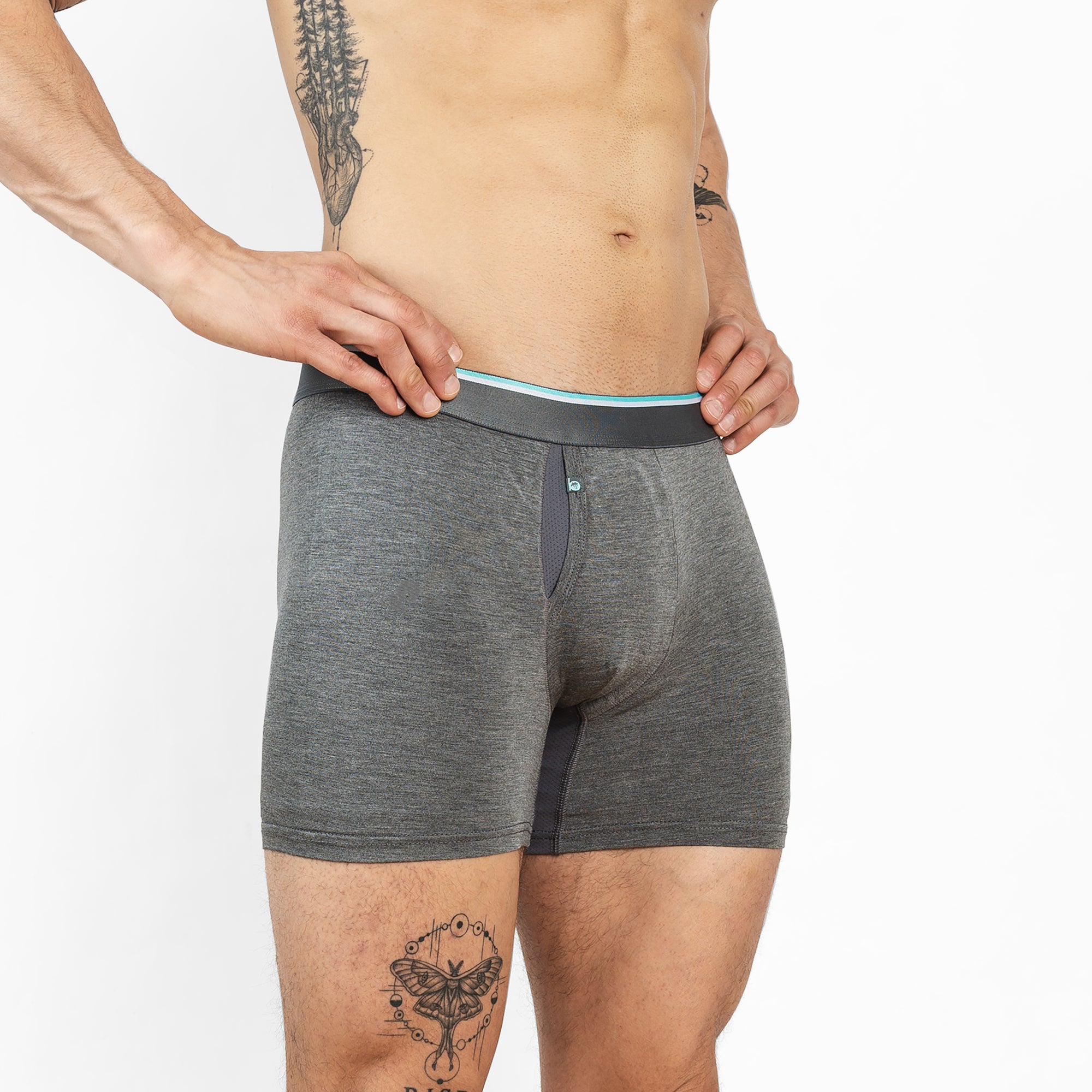 Heather Charcoal Performance Boxer Brief - Get Basic